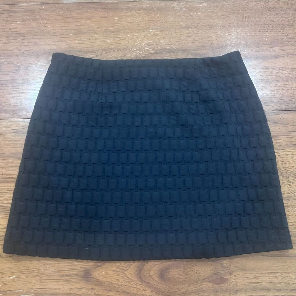 A New Day Women's Black Basketweave Texture Mini Skirt - Size 12